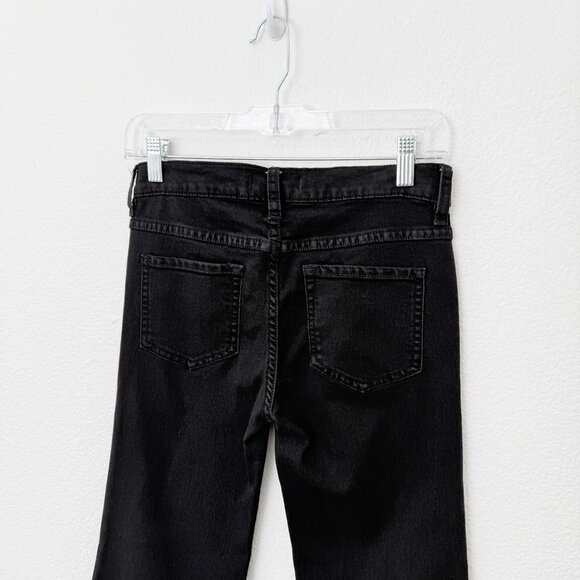 [Free People] Washed Black Low Rise Slim Leg Flare Jeans Stretch Casual Size 26 - Picture 5 of 11